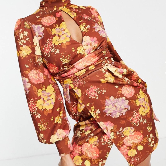 ASOS Dresses & Skirts - ASOS Fall Floral Key hole Mini Dress NWOT